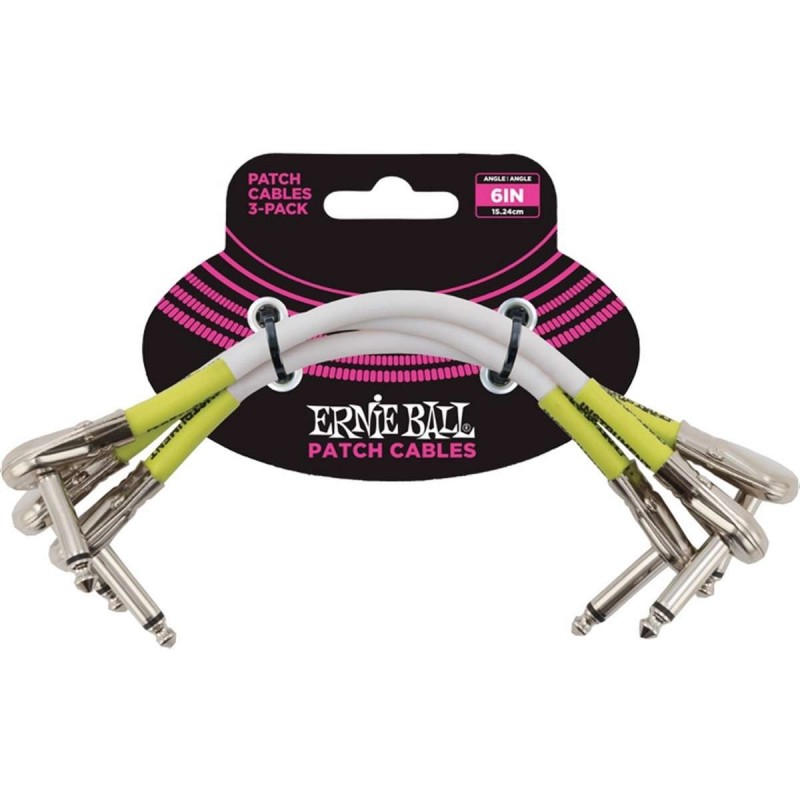 Ernie Ball 6052 Patch Cable 6" White (3-pack) Ernie Ball 6052 Patch Cable 6" White (3-pack)
