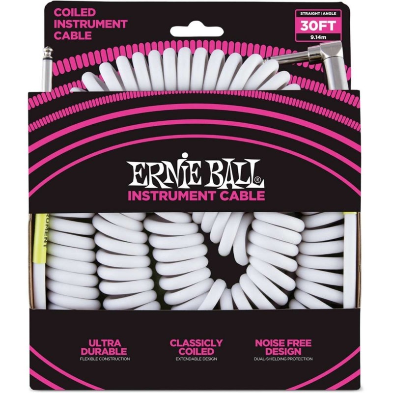 ERNIE BALL 6045 SPIRALE 9M BIANCO CAVO JACK ERNIE BALL 6045 SPIRALE 9M BIANCO CAVO JACK