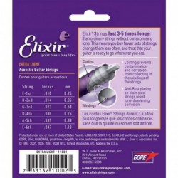 Elixir 11002 NANOWEB EXTRA LIGHT ACOUSTIC BRONZE