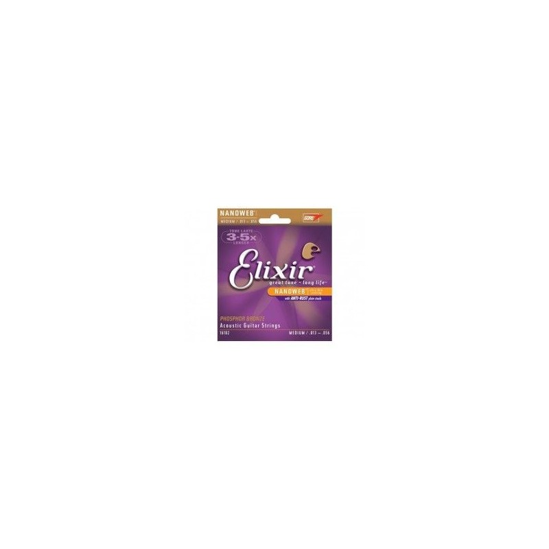 Elixir 16102 NANOWEB MEDIUM ACOUSTIC PHOSPHOR BRONZE 