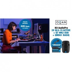  OQAN Kit Audio Pro 2x QLS15 attive + Q7 MK2 USB + QMD01 Basiq
