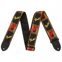 Fender 2 Monogrammed  Straps Black Yellow Red