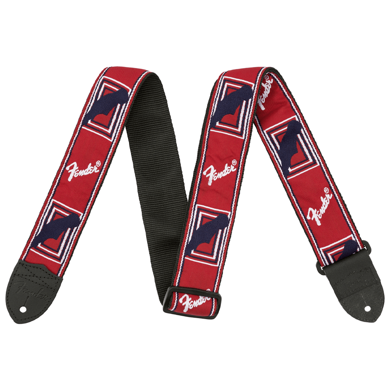 Fender 2 Monogrammed  Straps Red White Blu