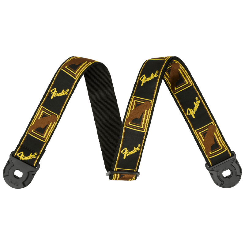 Fender Quick Grip Locking End Straps Black Yellow Brown