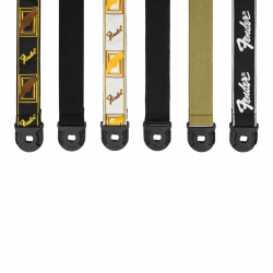 Fender Quick Grip Locking End Straps Black Yellow Brown