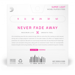 D'addario XSE0942 Super Light Coated Electric Guitar Strings