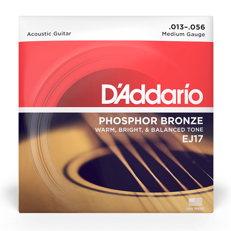 D'addario EJ17 Phosphor Bronze Medium Acoustic Guitar 13-56
