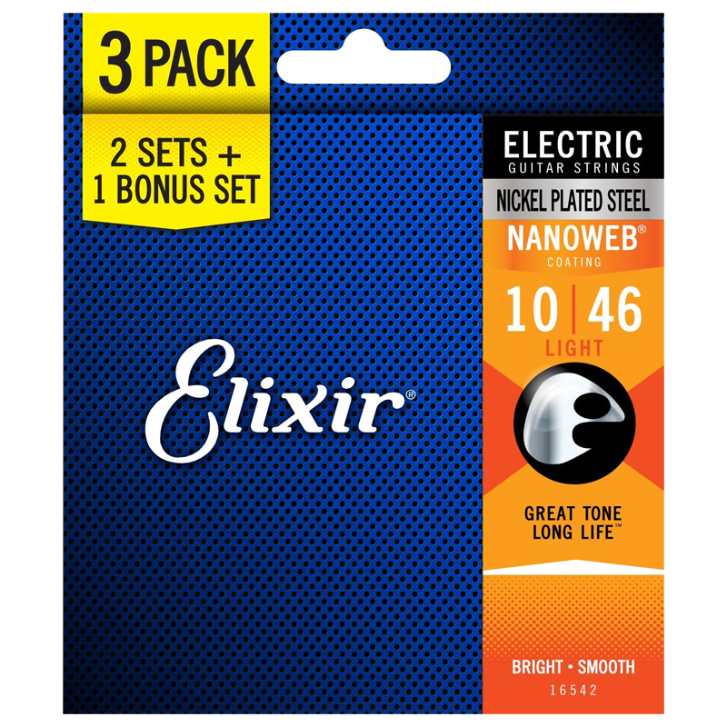 Elixir Strings 16542 Electric Guitar Pack 2+1 010/046