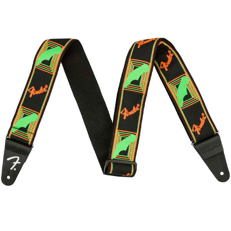 Fender Neon Monogrammed Straps Green And Orange