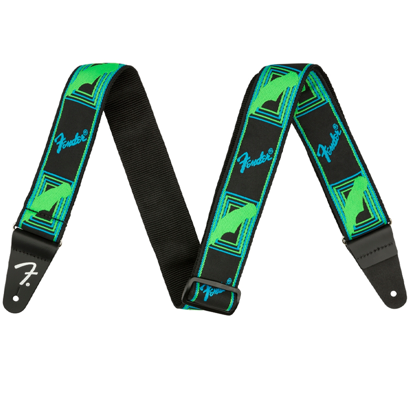 Fender Neon Monogrammed Straps Blue And Green