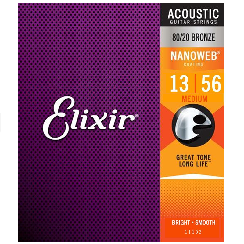 Elixir 11102 Nanoweb Medium Acoustic Bronze