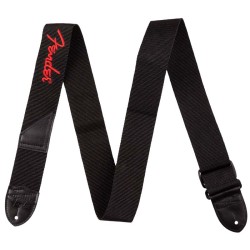 Fender Logo Straps Black With Red Logo