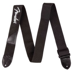 Fender Logo Straps Black With White Logo