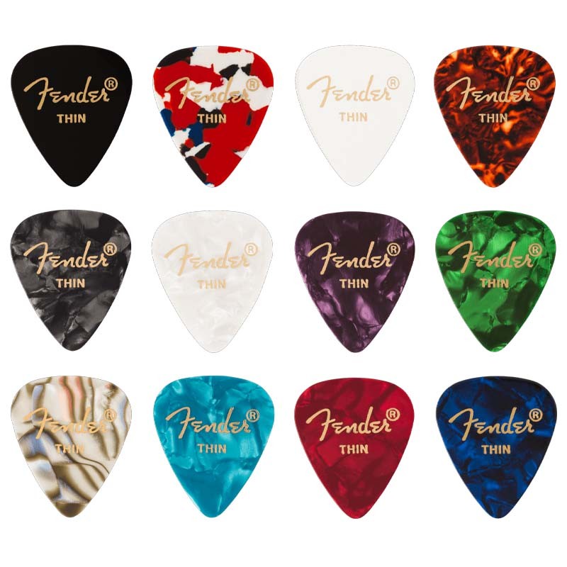 Fender Celluloid Medley Picks 351 Thin Multi-Color