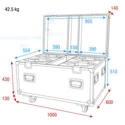 Showtec Flight case per 4x Xpression 2000