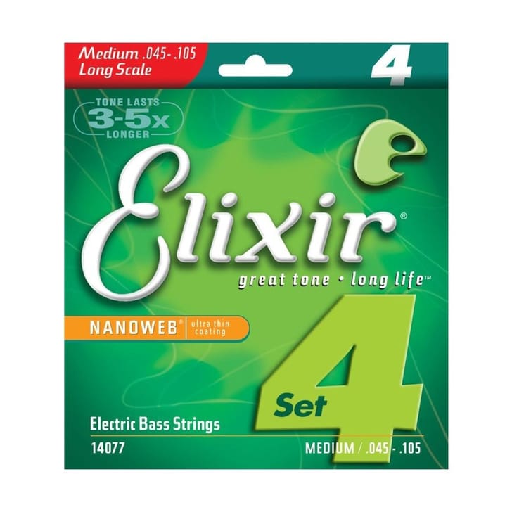 Elixir 14077 NANOWEB LIGHT-MEDIUM BASS