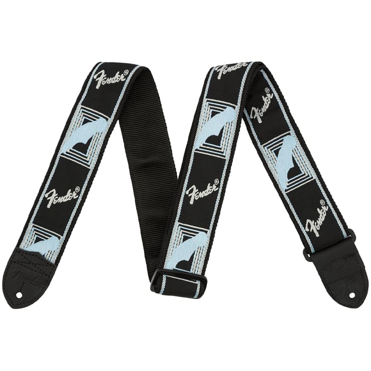 Fender Monogrammed Straps Black/Light Grey/Blue
