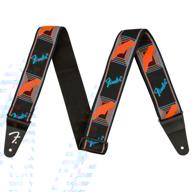 Fender Neon Monogrammed Straps Blue And Orange