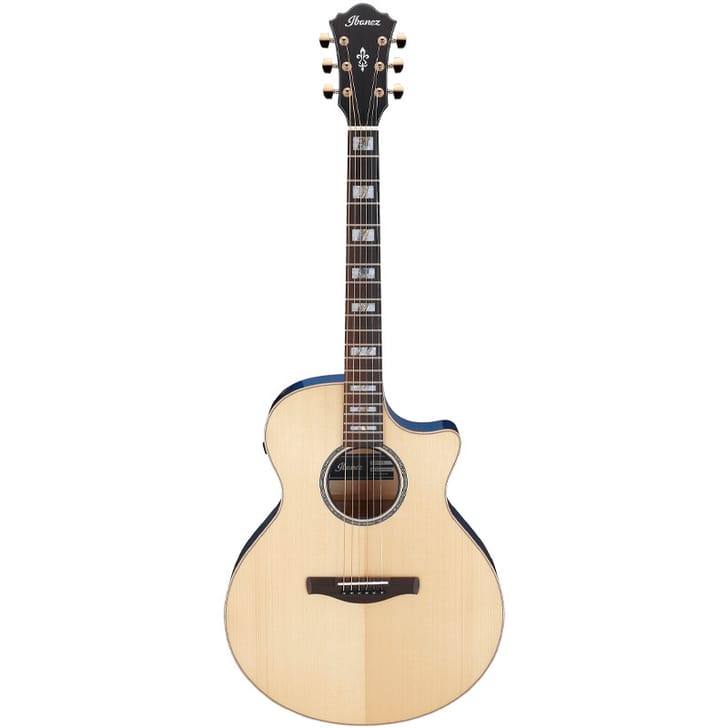 Ibanez AE390-NTA Natural High Gloss Top, Aqua Blue High Gloss Back And Sides