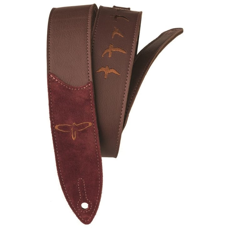 PRS Premium Leather Strap, Birds Embroid Burgundy